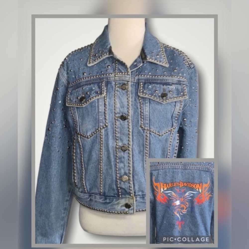 Harley-Davidson Blue Jean Jacket with Studded Details